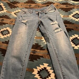 Distressed Light Blue Jeans